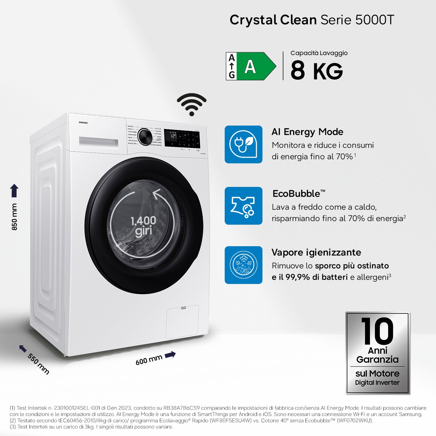Samsung Lavatrice Crystal Clean 8 kg WW80CGC04DAEET