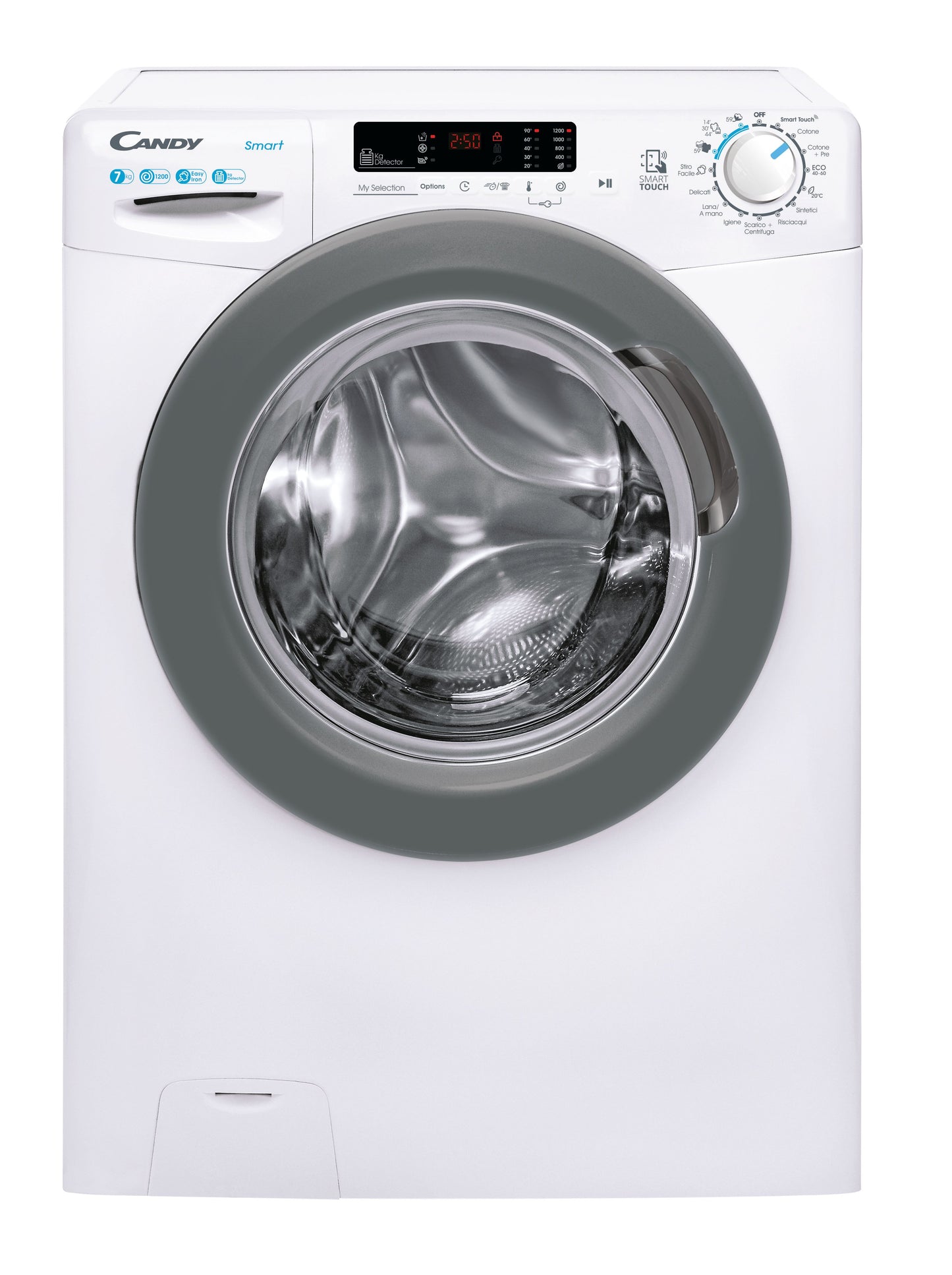 Candy Smart , Lavatrice Slim 7 KG, Classe C, 1200 giri, Bianco, Vapore, Wi-Fi, CSS41272DWSE-11