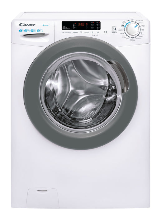 Candy Smart , Lavatrice Slim 7 KG, Classe C, 1200 giri, Bianco, Vapore, Wi-Fi, CSS41272DWSE-11