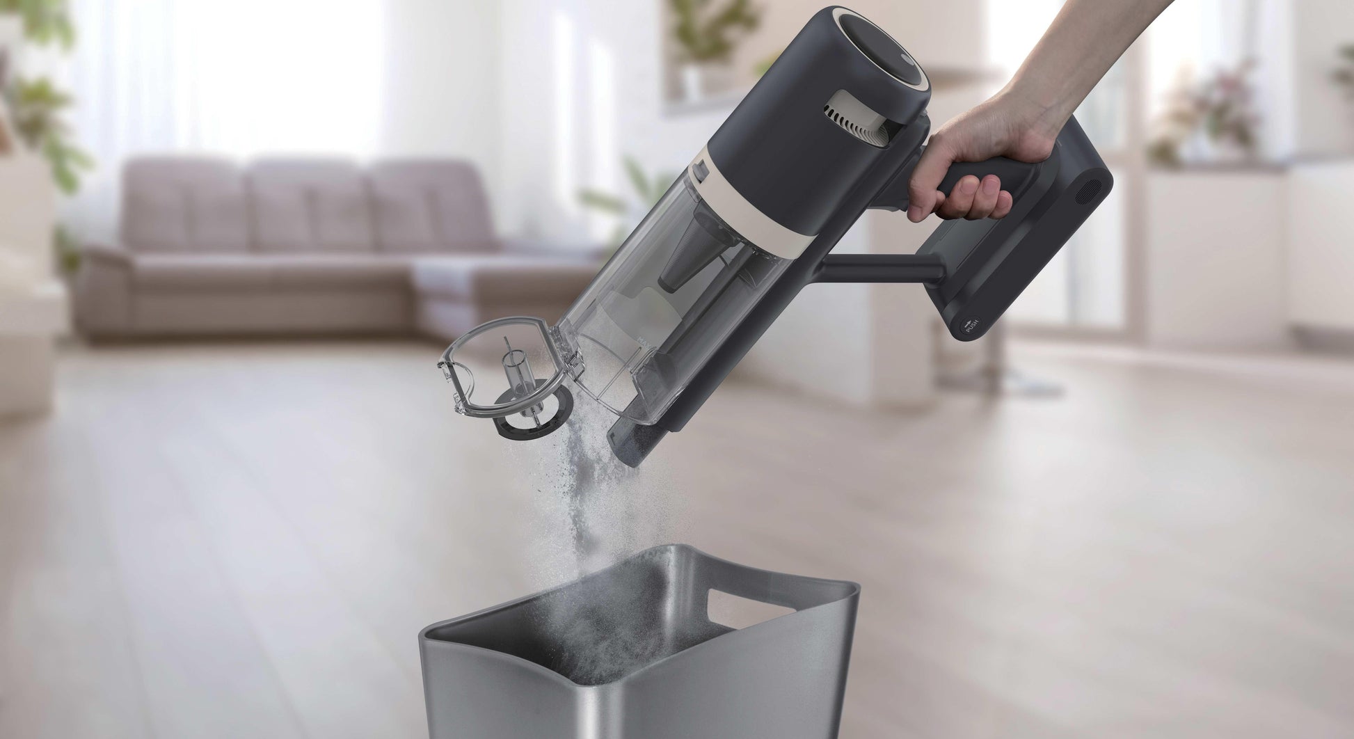 Hoover HFG10H 011 Aspirapolvere elettrica Batteria Secco HEPA Senza sacchetto 0,55 L 200 W Blu, Grigio 2,6 Ah