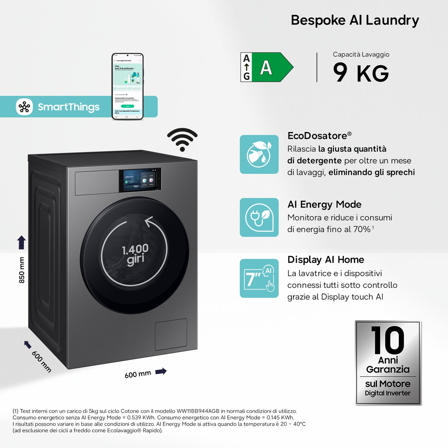 SAMSUNG BIANCO WF90F09C4SU3 | LAVATRICI | LAVATRICI CARICO FRONTALE | LAV. C/FRONTALE 9-9,99KG | LAV