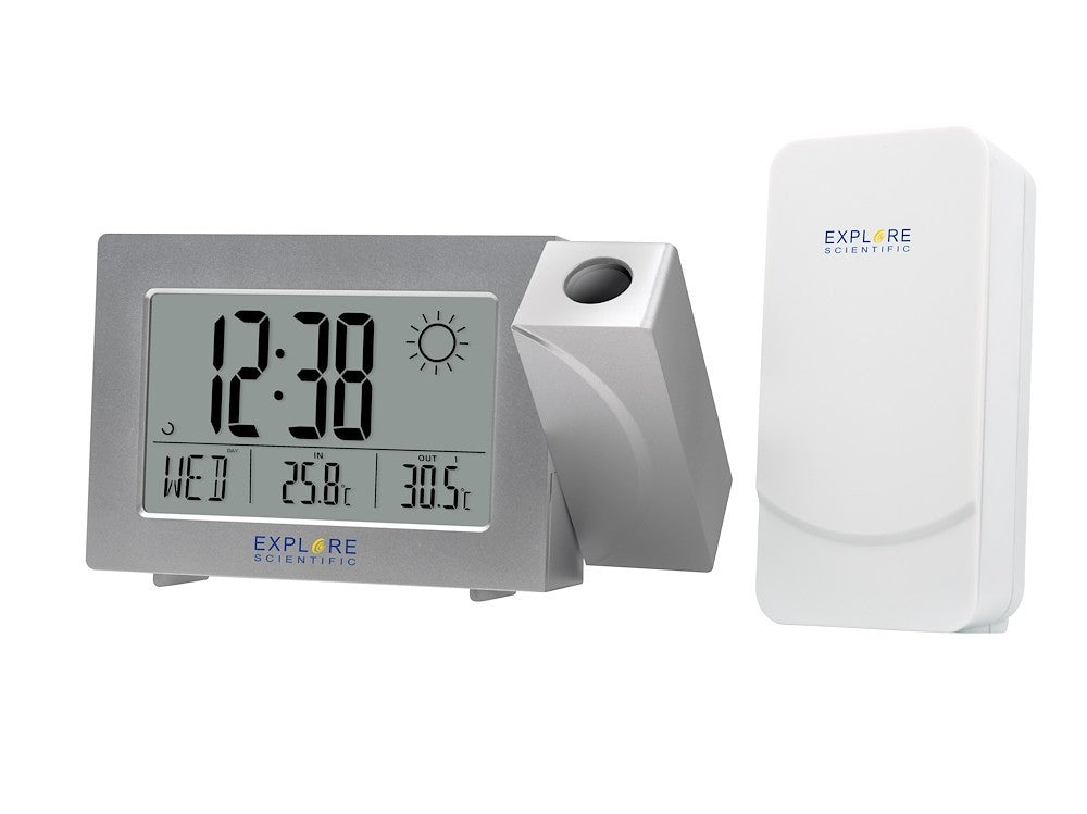 EXPLORE SCIENTIFIC PED RPW3008SILVER | CASA | OROLOGI | OROLOGI | OROLOGIO SVEGLIA C/PROIEZ. BAROMET