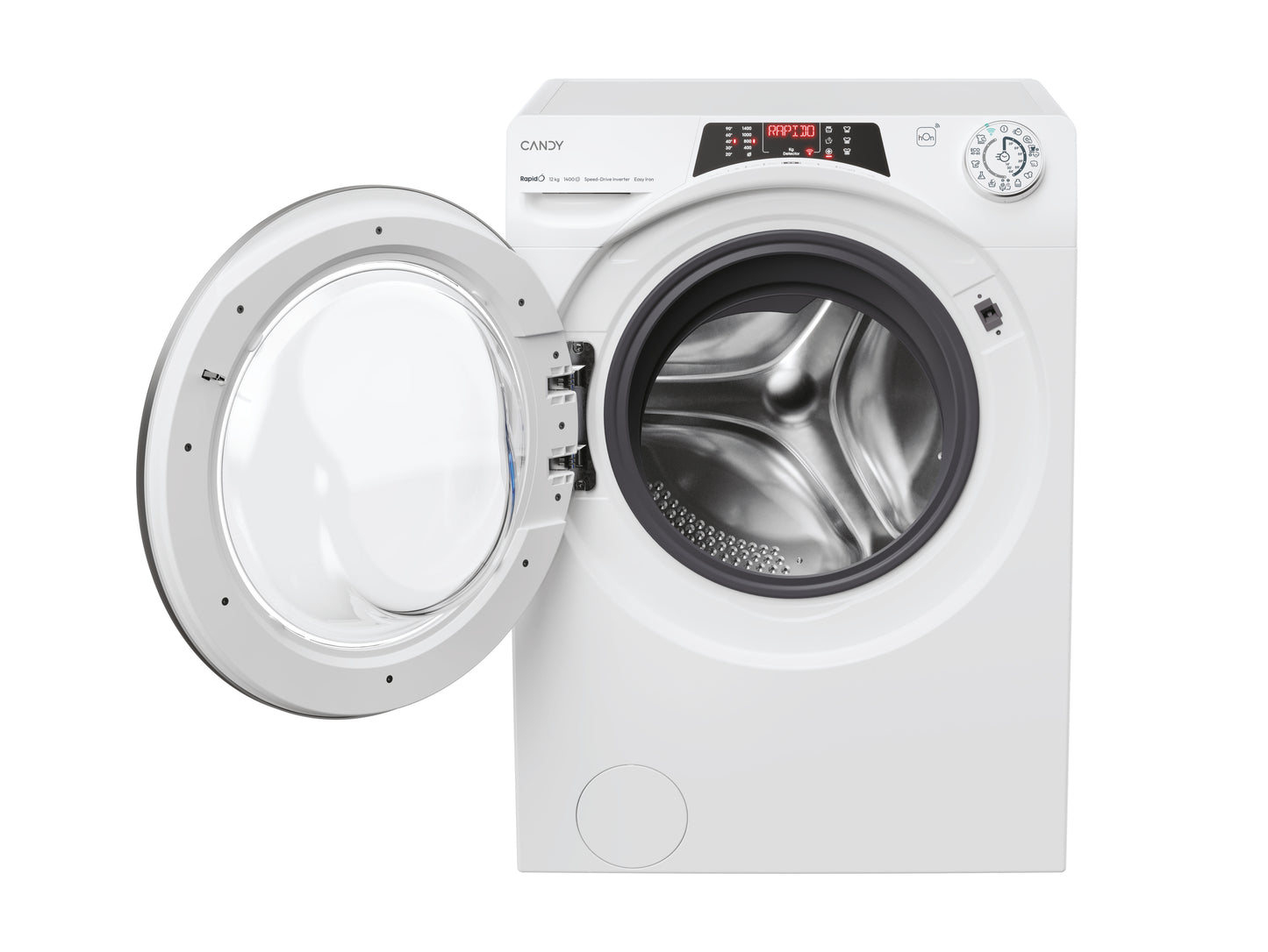 Candy RapidÓ , Lavatrice Carica Frontale 12 KG, Classe A, 1400 giri, Bianco, Inverter, Vapore, Wi-Fi, 9 Cicli Rapidi, RO14126DWMST-S