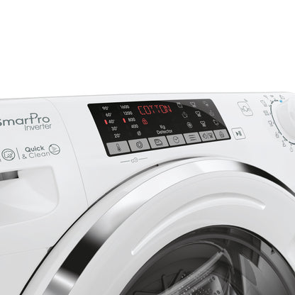 Candy Smart Pro Inverter, Lavatrice Carica Frontale 10 KG, 10% più efficente della classe A, 1600 giri, Bianco, Inverter, Vapore, Wi-Fi, CSO 6106TWMC6/1-S