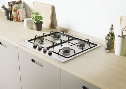 CANDY BI CHW6BRX|33801973|Piano Gas da 60 cm inox;  Griglie in piattina; 4 fuochi con Bruciatore Rap