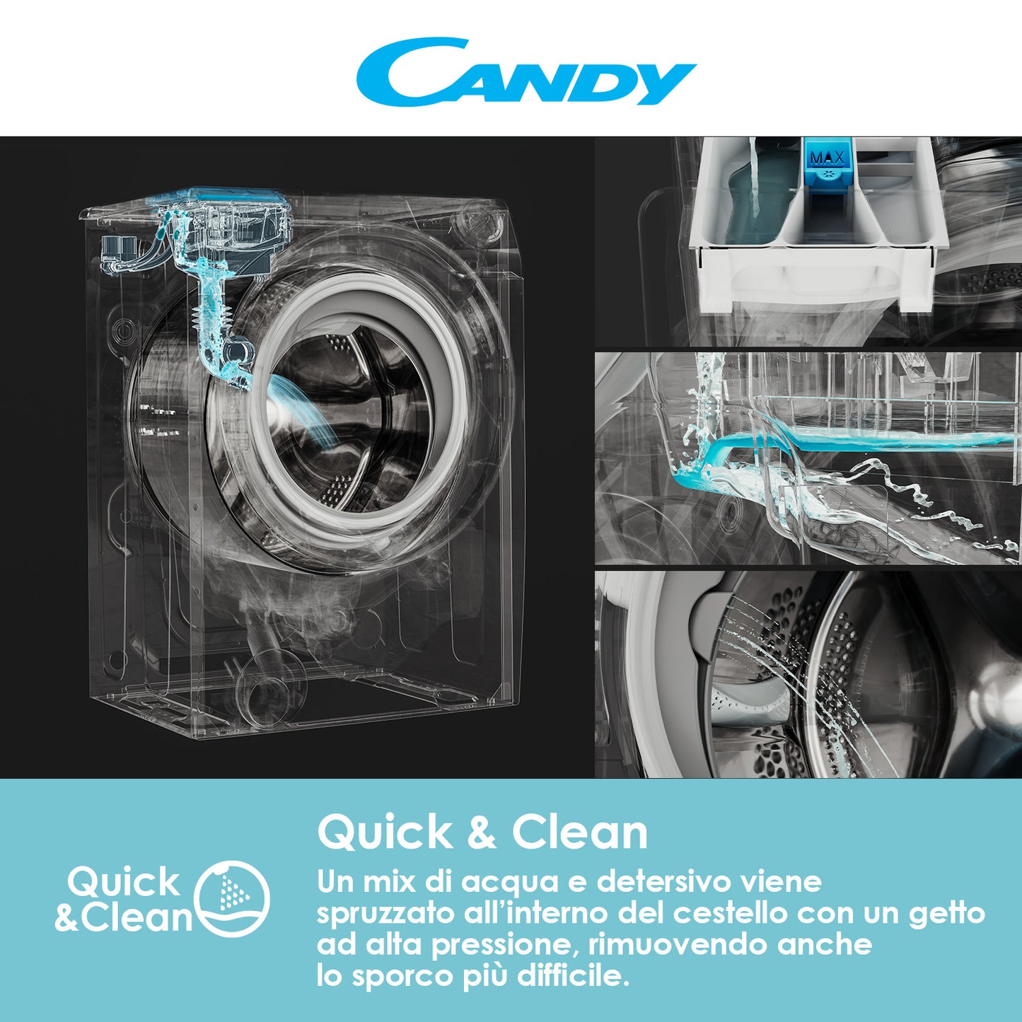Candy Smart CSS4127TWME/1-11 lavatrice Caricamento frontale 7 kg 1200 Giri/min Bianco
