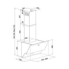 SILVERLINE 3490.8.733.02 | Oslo | cappe | parete | 80 cm |  bianco | A | 648m3/h, 3 velocita', coman