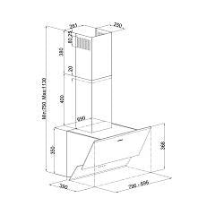 SILVERLINE 3490.9.733.02 | Oslo | cappe | parete | 90 cm |  bianco | A | 648m3/h, 3 velocita', coman