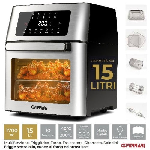 G3 FERRARI PED G1018200 | CUCINA | COTTURA CIBI | FRIGGITRICI | FRIGGITRICE AD ARIA 1700W 15LT FRIGG