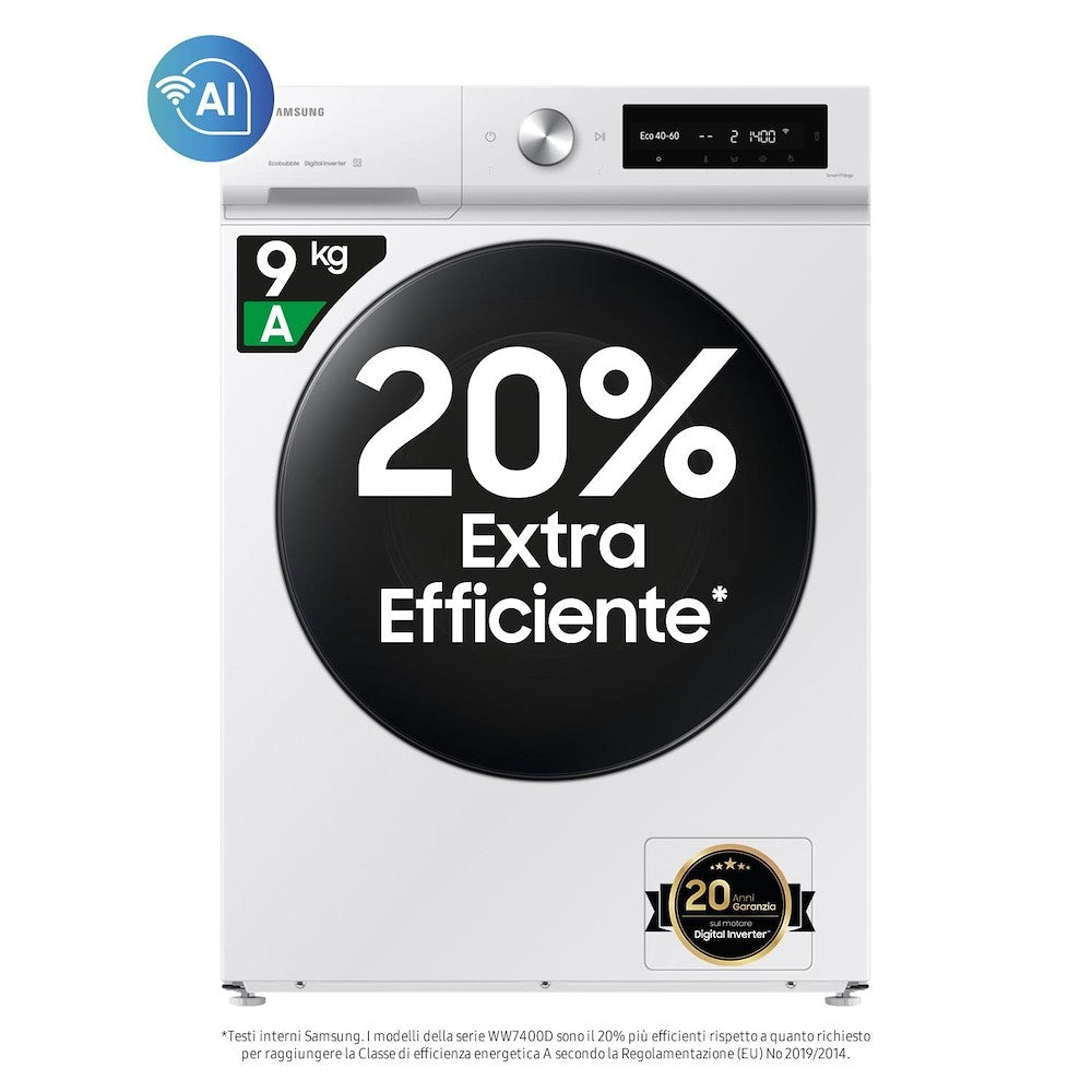 SAMSUNG BIANCO WW90DB7U34GWU3 | LAVATRICI | LAVATRICI CARICO FRONTALE | LAV. C/FRONTALE 9-9,99KG | L