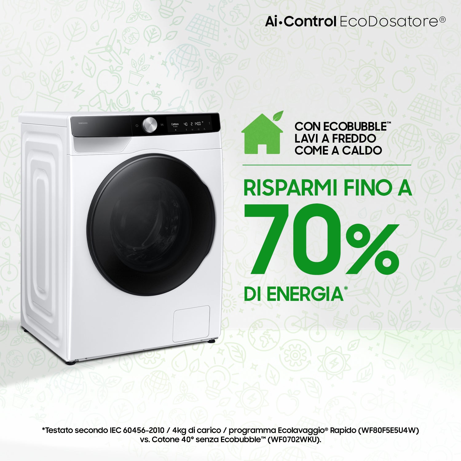Samsung Lavasciuga AI Control Ecodosatore 9/6Kg WD90DG6B85BKU3