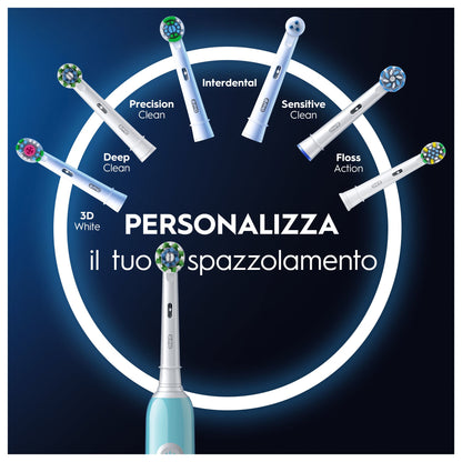 ORAL-B PED PRO1TURQUOISE | CURA PERSONA | ORAL CARE | SPAZZOLINI ELETTRICI | SPAZZ.ELETT.3D C/2 TEST