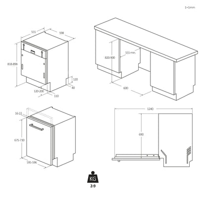CANDY BI CI3E7L0W2|32901821|Lavastoviglie 60 cm;  Classe Energetica : E ; 13 coperti; Rumorosita' :4