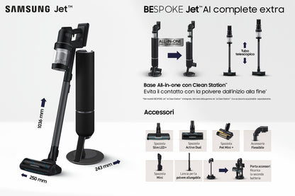 Samsung Aspirapolvere senza filo BESPOKE Jet™ AI complete extra 280W VS28C9784QK