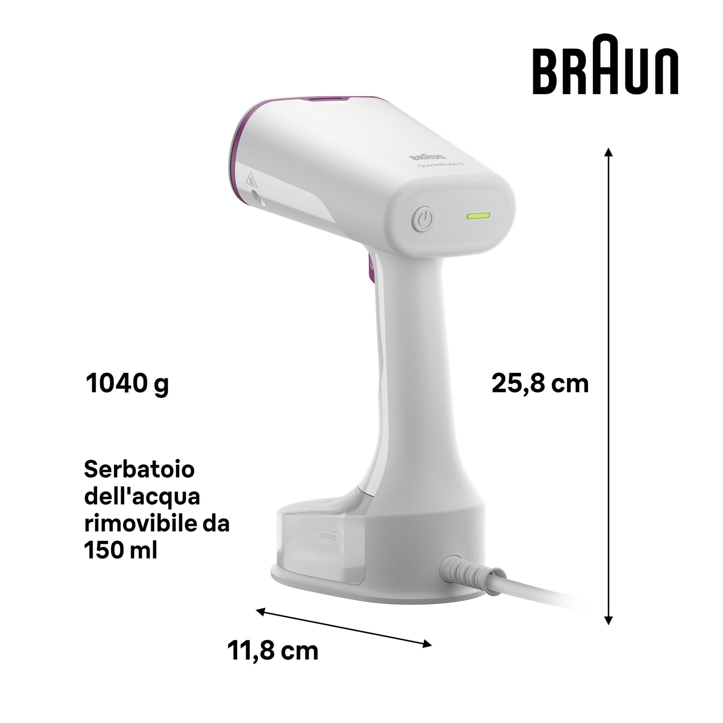 BRAUN PED GS5011PU | CASA | FERRI DA STIRO | FERRO VERTICALE | STIRATORE VERTICALE 1200W QUICKSTYLE