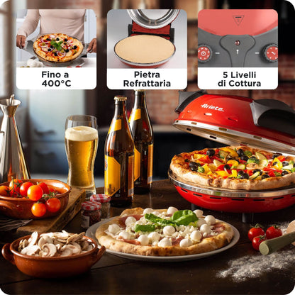 ARIETE PED 909 | CUCINA | COTTURA CIBI | FORNI PIZZA ELETTRICI | FORNO PIZZA 1200W DIAM33CM MAX400GR