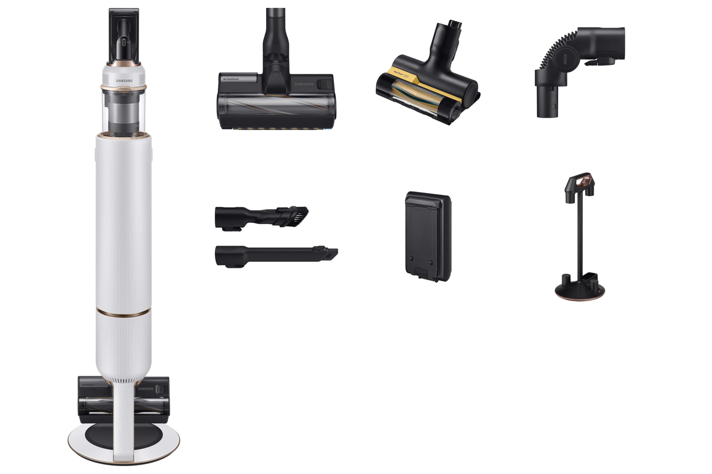 Samsung VS20B95823W Aspirapolvere a bastone 2 in 1 Batteria Secco Senza sacchetto 210 W Nero, Bianco