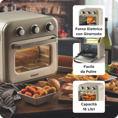 ARIETE PED 4632BEIGE | CUCINA | COTTURA CIBI | FRIGGITRICI | FRIGGITRICE AD ARIA 1400W 16LT C/FORNO