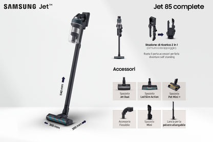Samsung Aspirapolvere senza filo Jet™ 85 complete 210W VS20C8524TB