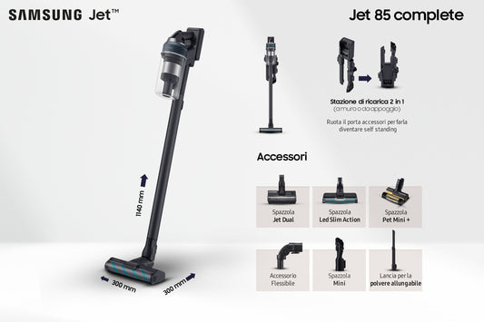 Samsung Aspirapolvere senza filo Jet™ 85 complete 210W VS20C8524TB