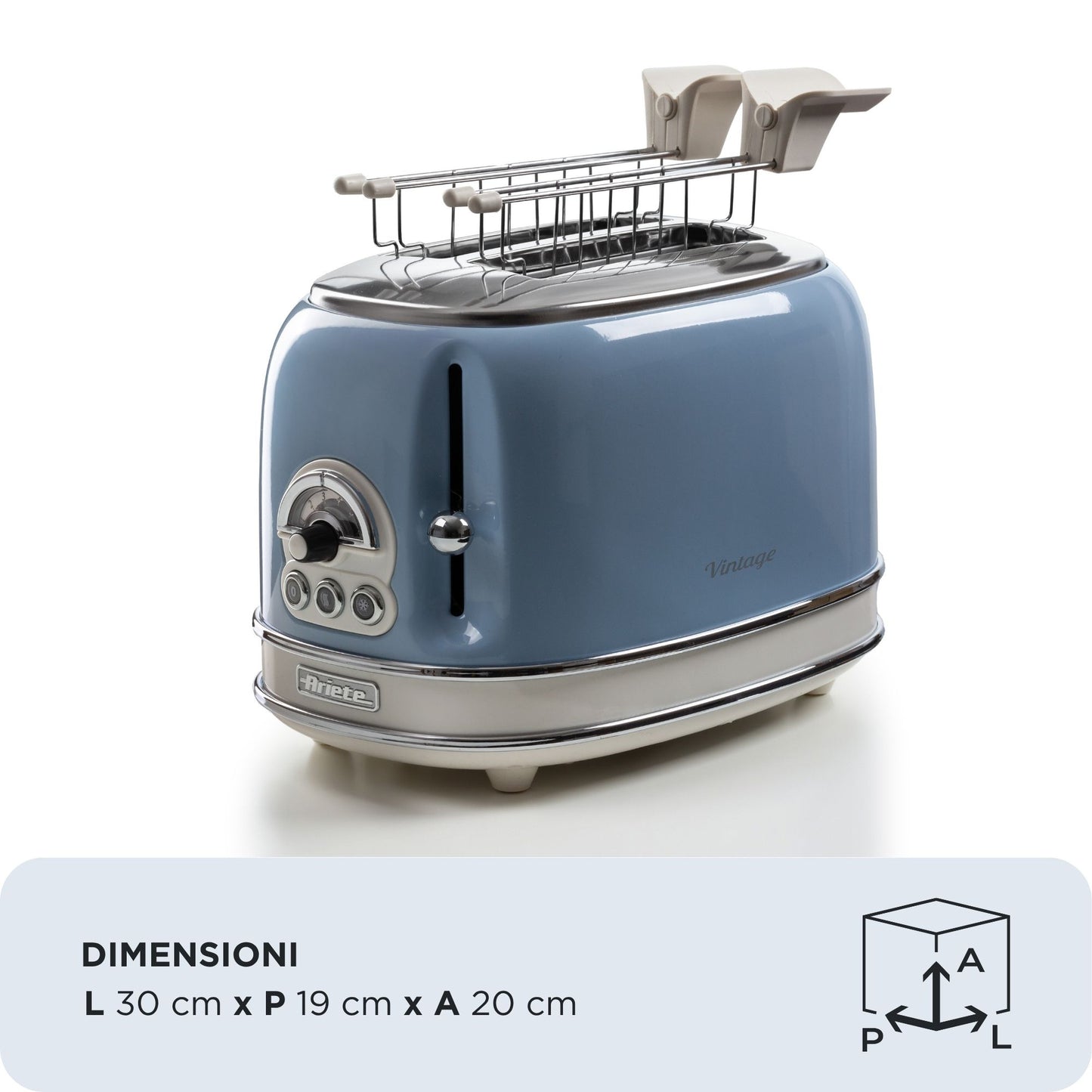 ARIETE PED 155CELESTE | CUCINA | COTTURA CIBI | TOSTAPANE/TOSTAFETTE | TOSTAPANE 810W 2SCOMP. 6LIVEL