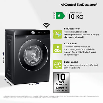 SAMSUNG BIANCO WW10FG6U94LBU3 | LAVATRICI | LAVATRICI CARICO FRONTALE | LAV. C/FRONTALE 10-10,99KG |