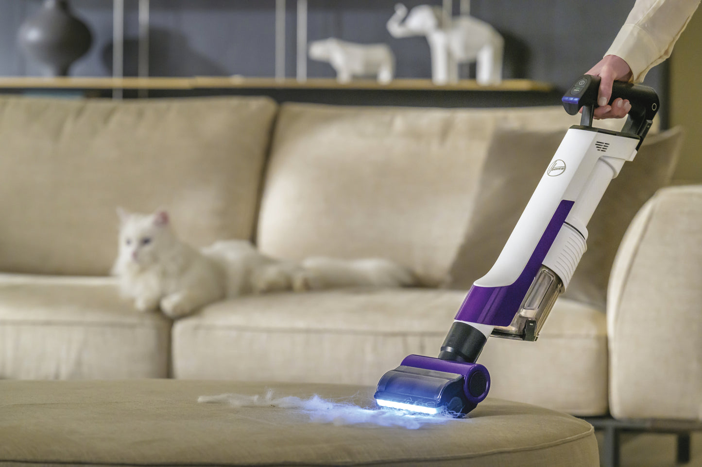 Hoover HF202P 011 Aspirapolvere a bastone 2 in 1 Batteria Secco EPA Senza sacchetto 165 W Viola