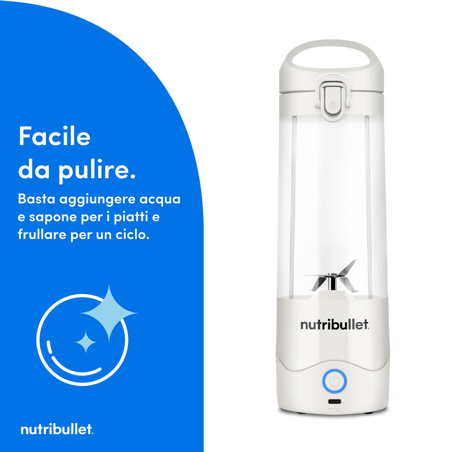 NUTRIBULLET PED NBP003W | CUCINA | PREPARAZIONE CIBI | FRULLATORI | FRULLATORE PORTATILE WLSS BICCH.