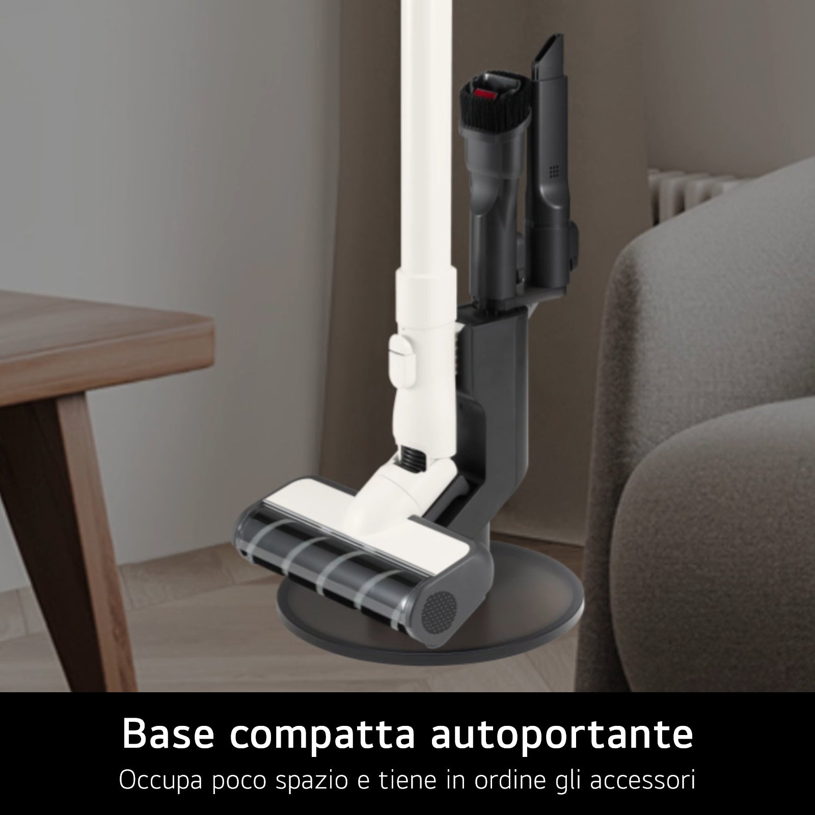 LG CordZero A9 Air, Aspirapolvere 150W, 40 min, 1 spazzola + 2 accessori, Autoportante, Corpo leggero, Calming Beige