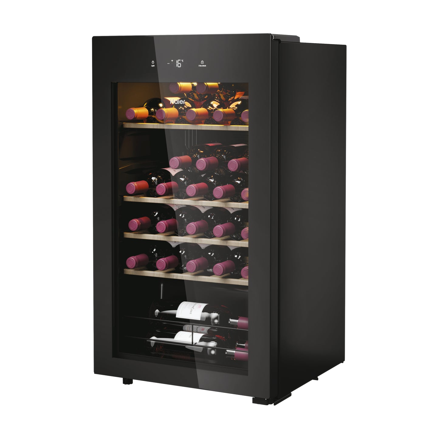 Haier Wine Bank 50 Serie 3 HWS34GGH1 Cantinetta vino con compressore Libera installazione Nero 34 bottiglia/bottiglie