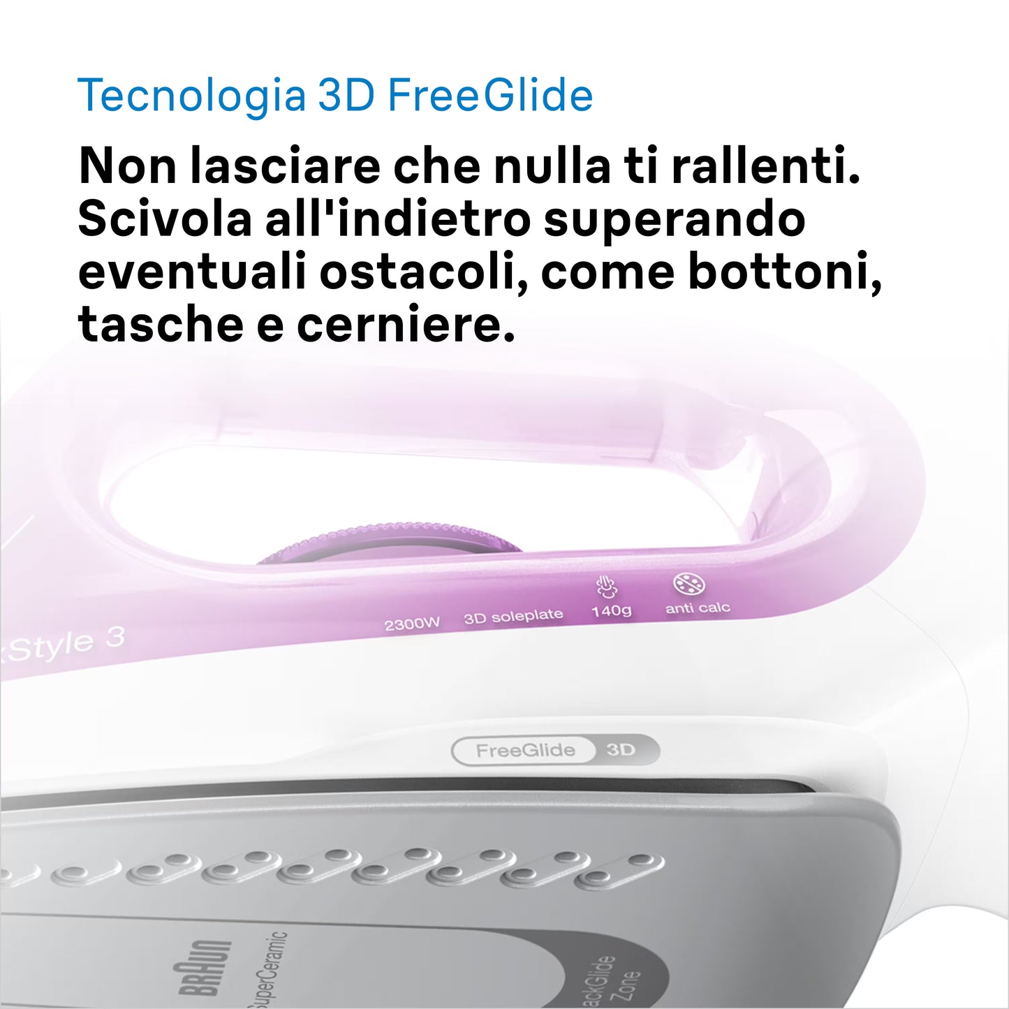 BRAUN PED SI3030PU | CASA | FERRI DA STIRO | FERRO VAPORE | FERRO VAPORE 2300W PIAST.FREEGLIDE 3D BI