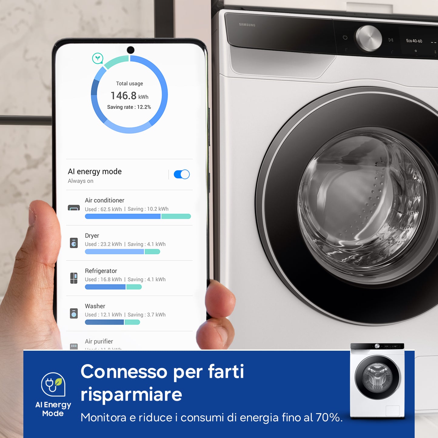 SAMSUNG BIANCO WW11DG6B85LKU3 | LAVATRICI | LAVATRICI CARICO FRONTALE | LAV. C/FRONTALE 11-11,99KG |