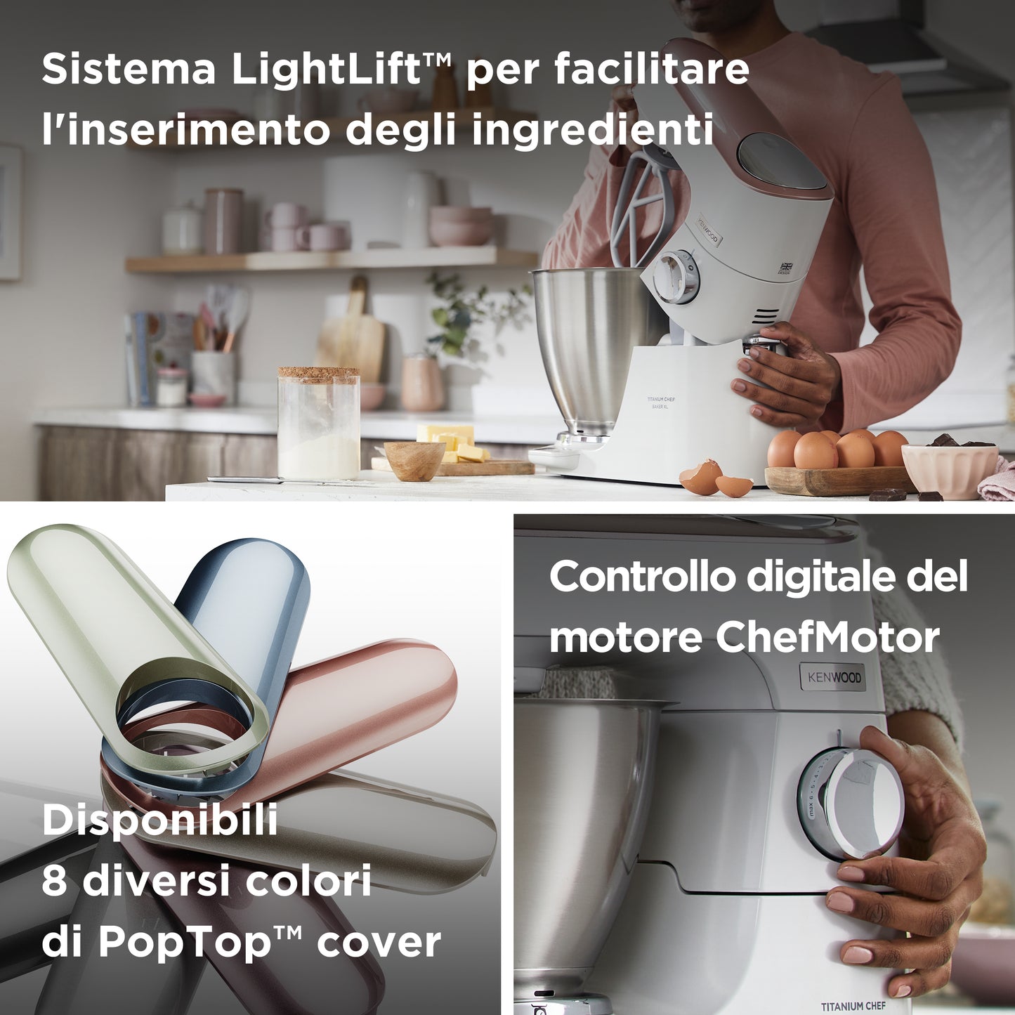 KENWOOD PED KVL65001WH | CUCINA | PREPARAZIONE CIBI | IMPASTATORI | IMPASTATORE 1200W 7LT CHEF BAKER