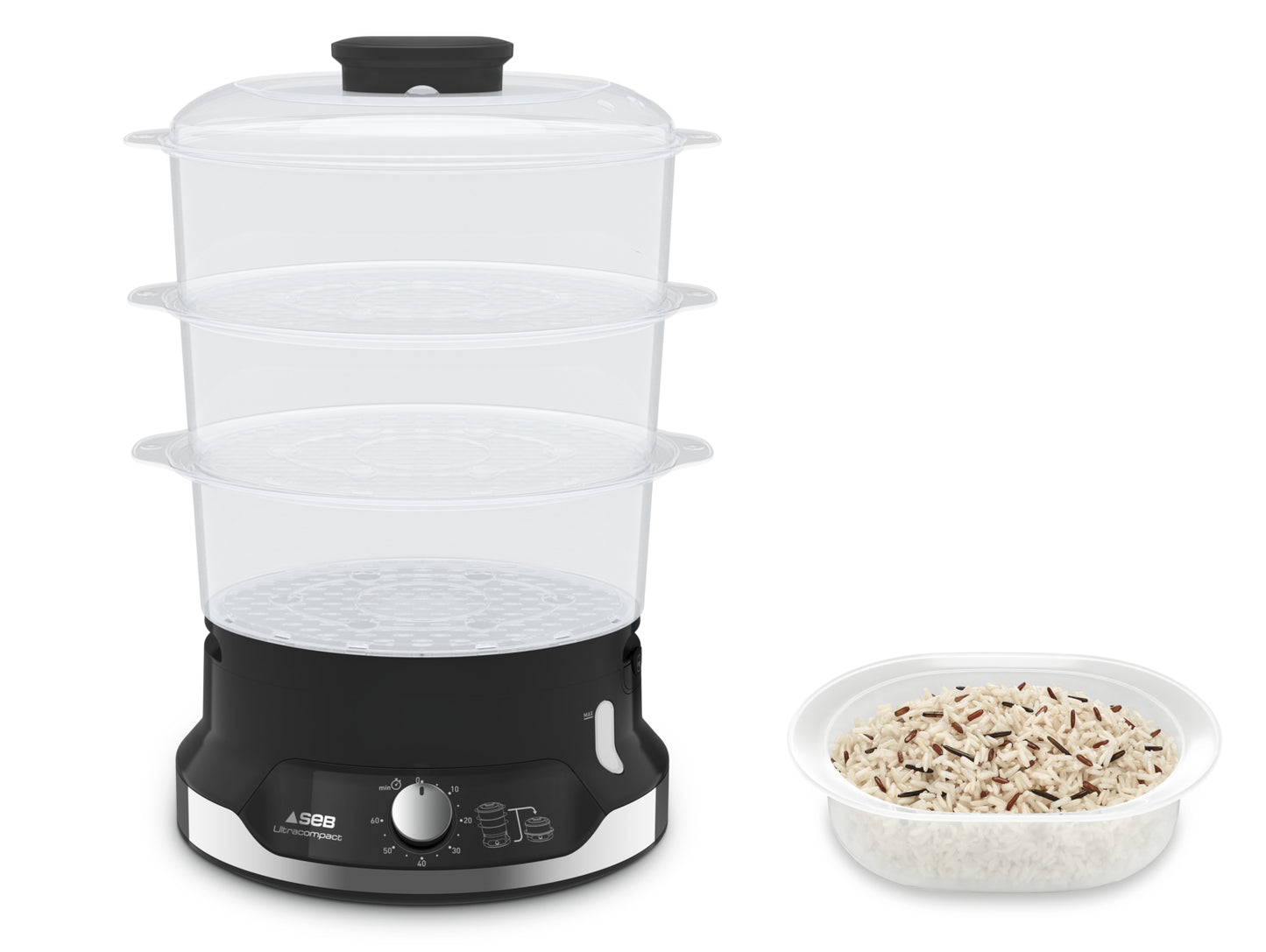 TEFAL PED VC2048 | CUCINA | COTTURA CIBI | VAPORIERA | VAPORIERA 800W 3VASCHETTE 9LT NERO