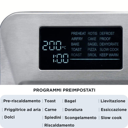 ARIETE PED 46291 | CUCINA | COTTURA CIBI | FORNETTI | FORNETTO EL. C/FRIGGITRICE 1700W 25LT TIMER IN