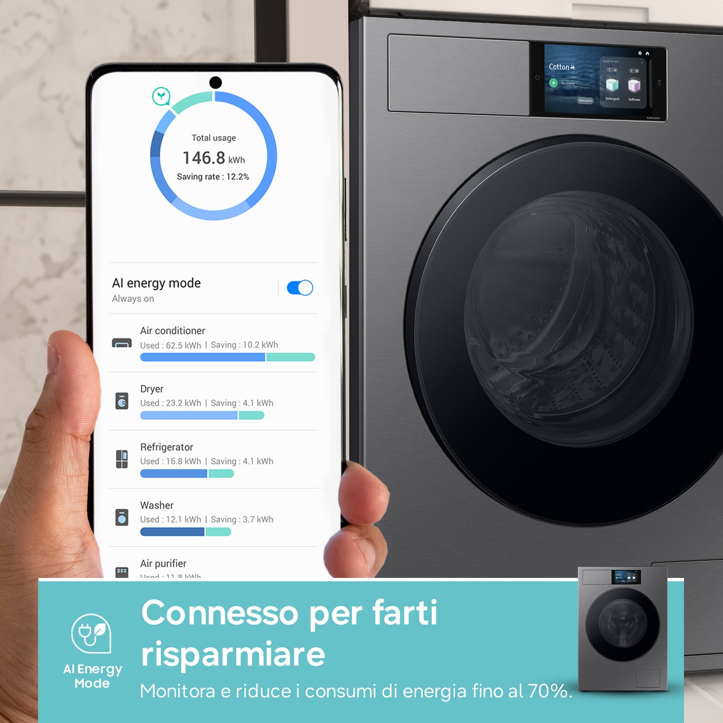 SAMSUNG BIANCO WF90F09C4SU3 | LAVATRICI | LAVATRICI CARICO FRONTALE | LAV. C/FRONTALE 9-9,99KG | LAV