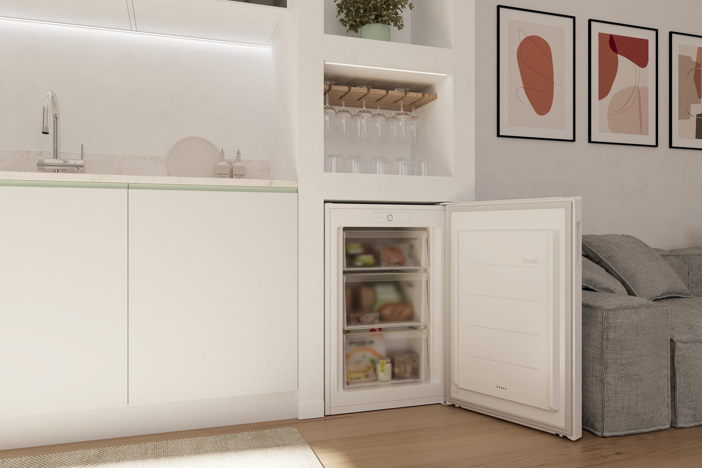 Candy CNUQ2L58EW Congelatore verticale Libera installazione 90 L Bianco