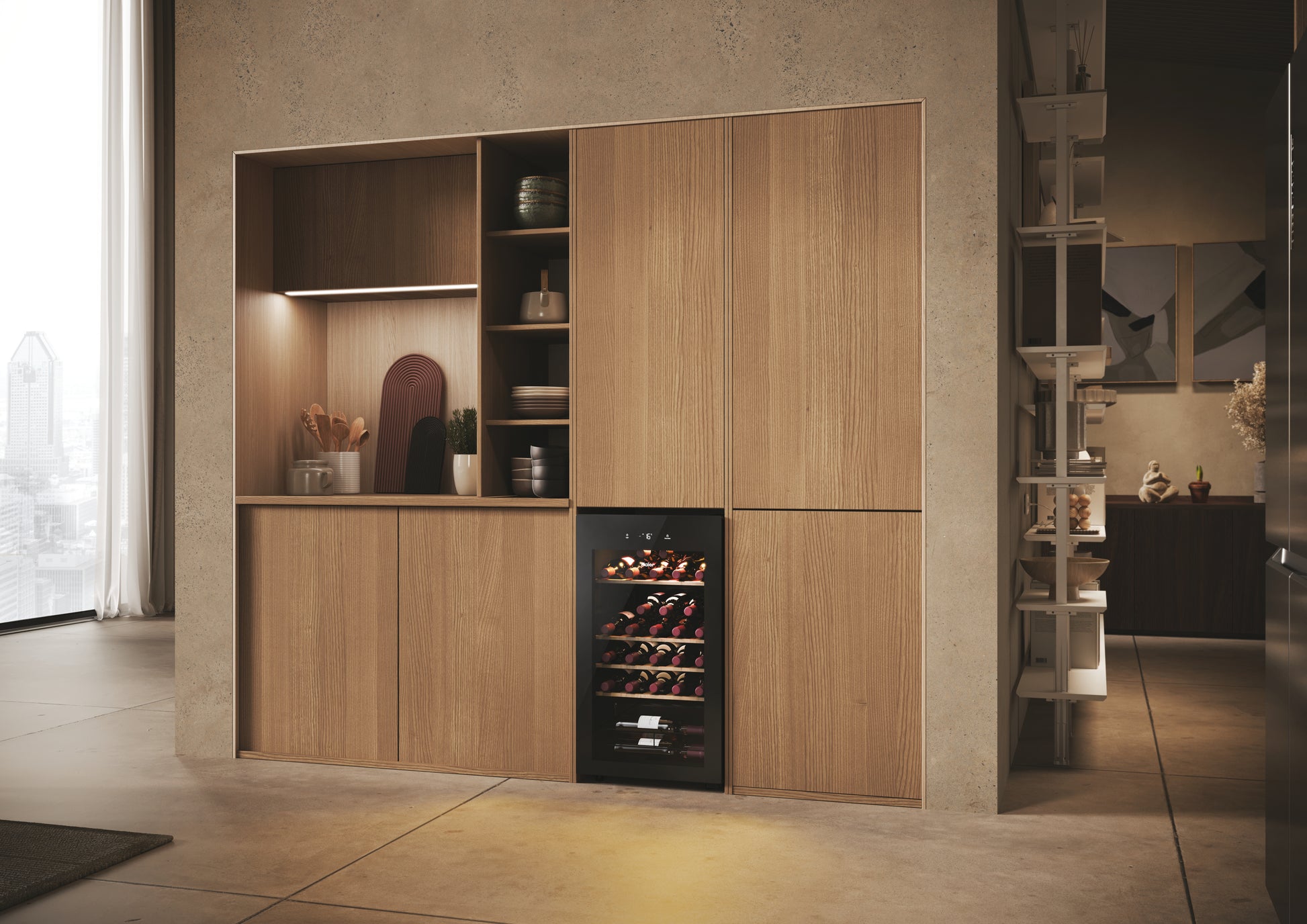 Haier Wine Bank 50 Serie 3 HWS34GGH1 Cantinetta vino con compressore Libera installazione Nero 34 bottiglia/bottiglie