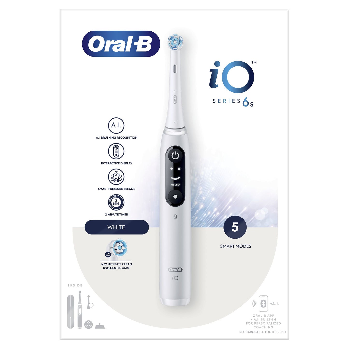 ORAL-B PED IO6SWHITE | CURA PERSONA | ORAL CARE | SPAZZOLINI ELETTRICI | SPAZZ.ELETT. C/SUPP.TESTINE