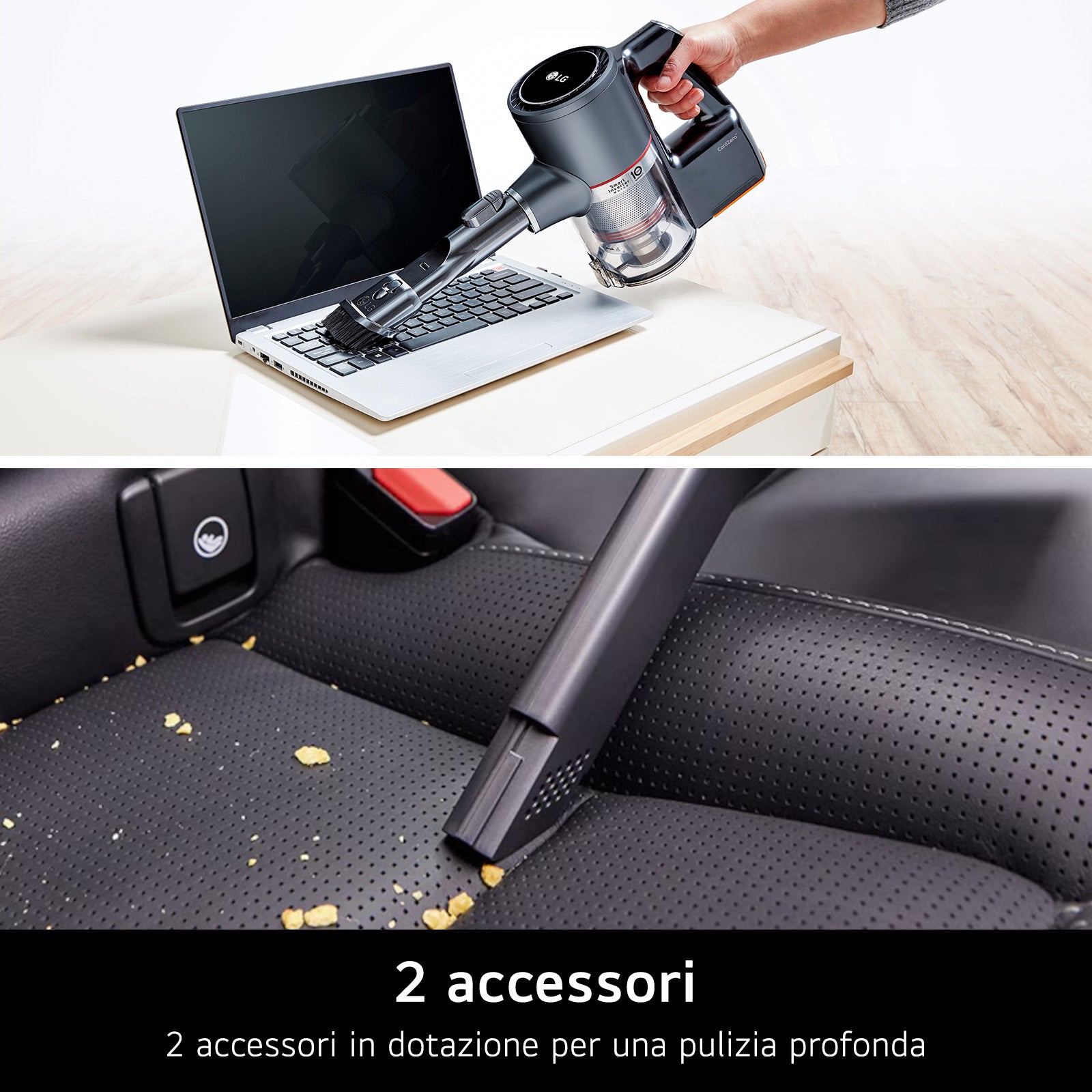 LG CordZero A9K Lite, Aspirapolvere Kompressor 220W, 60 min, 1 spazzola + 2 accessori, Filtro 5 strati, Wi-Fi, Beige