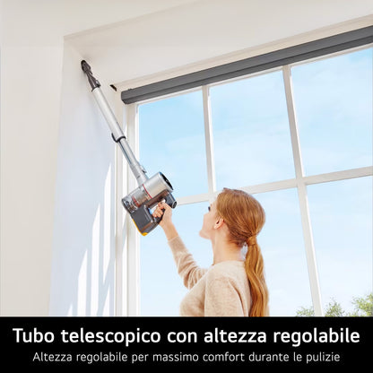 LG CordZero A9K Lite, Aspirapolvere Kompressor 220W, 60 min, 1 spazzola + 2 accessori, Filtro 5 strati, Wi-Fi, Beige