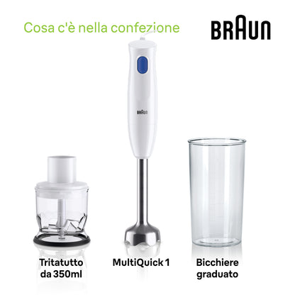 BRAUN PED MQ10201M | CUCINA | PREPARAZIONE CIBI | FRULLATORE A IMMERSIONE | MINIPIMER 450W 0.6LT MUL