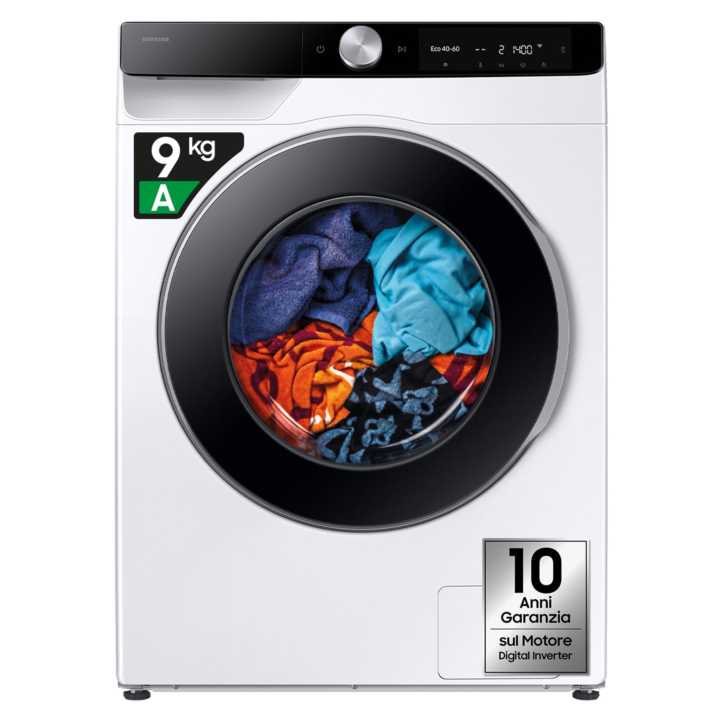 Samsung WW90DG6G94LKU3 lavatrice Caricamento frontale 9 kg 1400 Giri/min Bianco