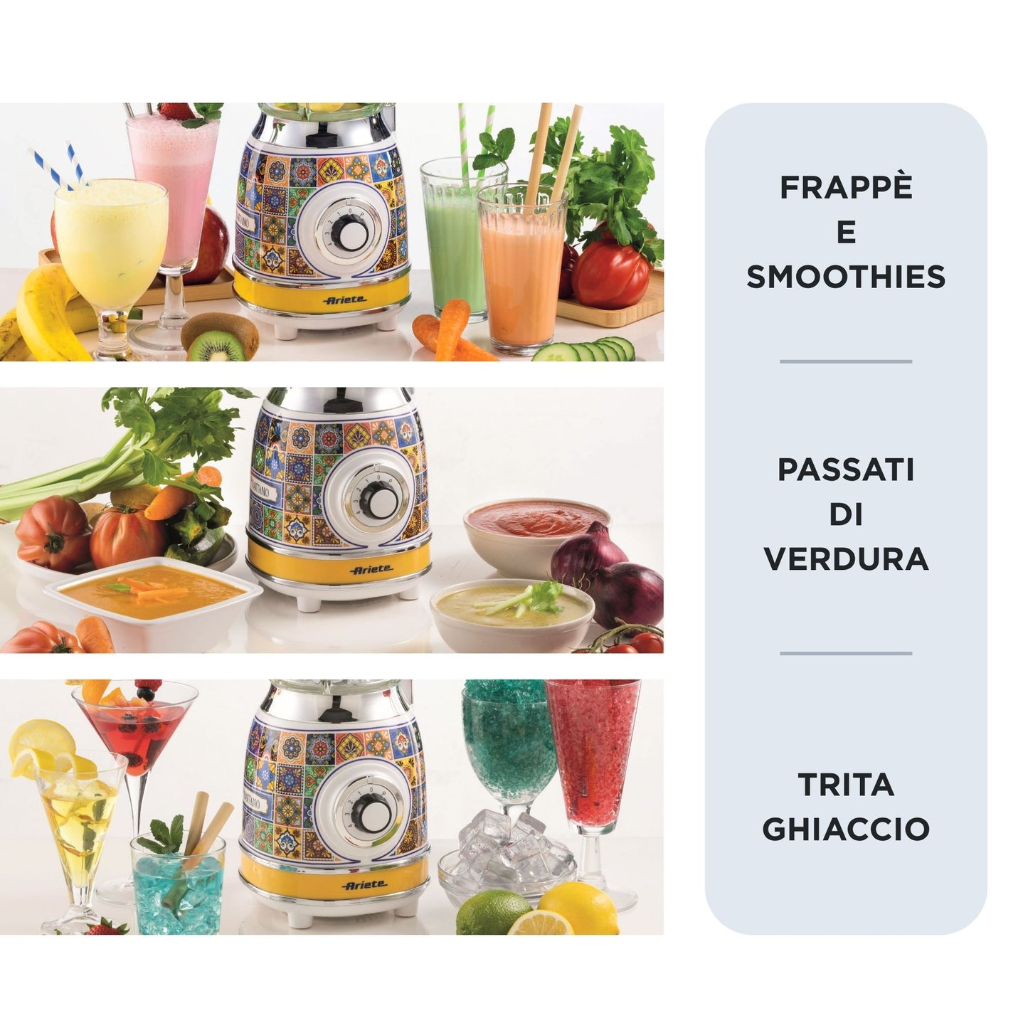 ARIETE PED 583POSITANO | CUCINA | PREPARAZIONE CIBI | FRULLATORI | FRULLATORE 1000W 4VEL+PULSE 1.5LT