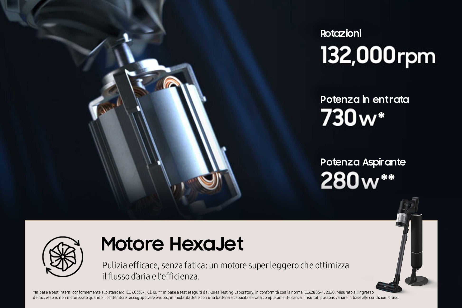 Samsung Aspirapolvere senza filo BESPOKE Jet™ AI complete extra 280W VS28C9784QK