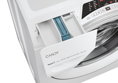 Candy RapidÓ , Lavatrice Carica Frontale 12 KG, Classe A, 1400 giri, Bianco, Inverter, Vapore, Wi-Fi, 9 Cicli Rapidi, RO14126DWMST-S