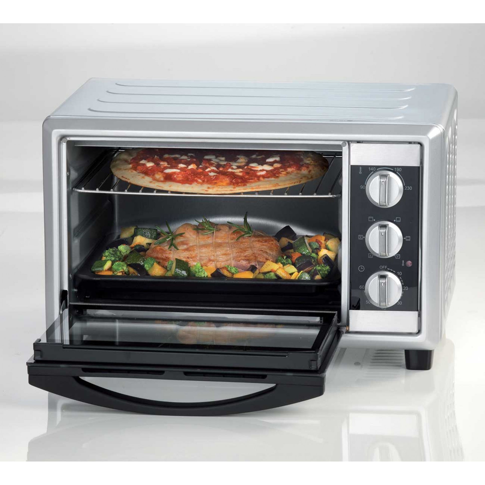 Ariete 984 Forno Elettrico Ventilato 25 litri - Bon Cuisine 250 - Doppio vetro - Temperatura max 230° - 1500 Watt - 6 posizioni cottura - Timer 60’