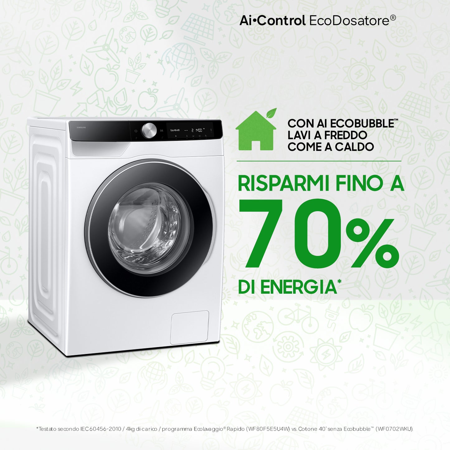 SAMSUNG BIANCO WW90DG6U85LKU3 | LAVATRICI | LAVATRICI CARICO FRONTALE | LAV. C/FRONTALE 9-9,99KG | L