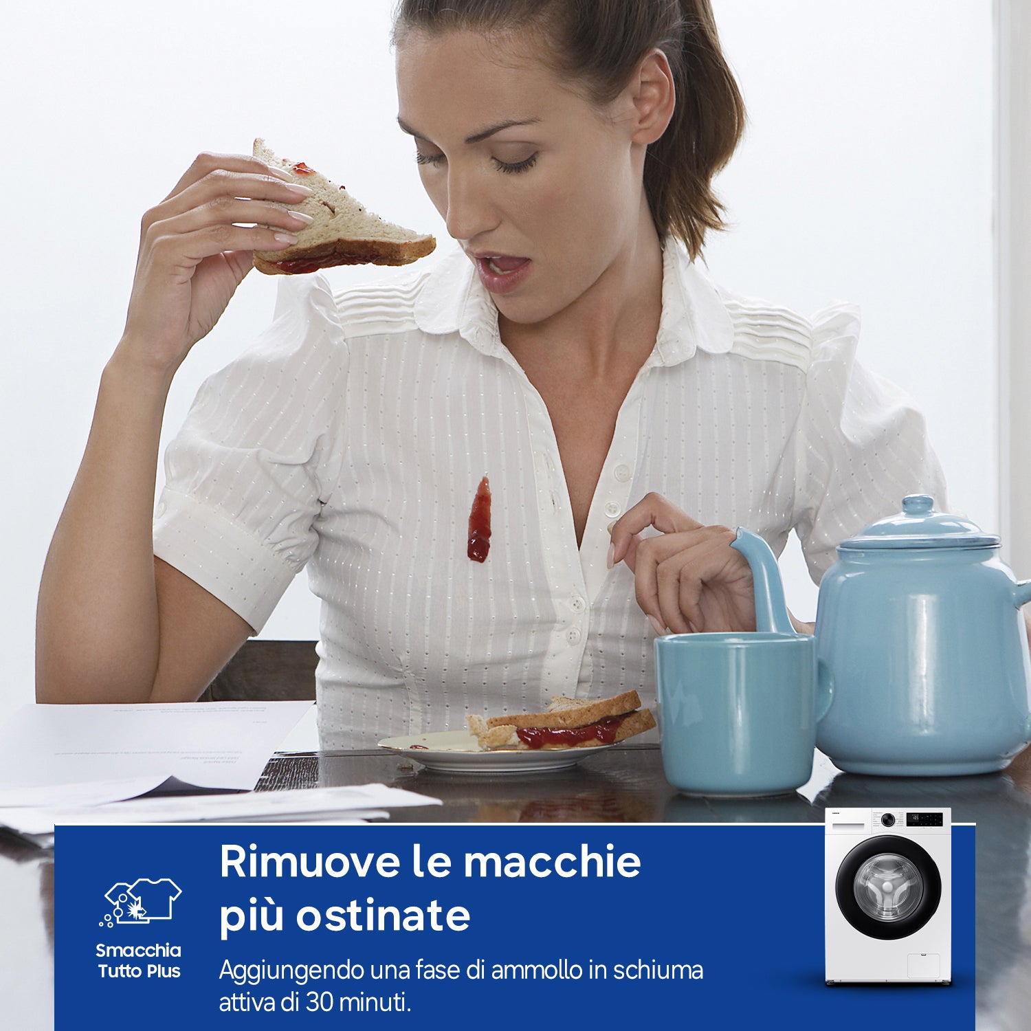 Samsung WW90DG5G34AEET lavatrice Caricamento frontale 9 kg 1400 Giri/min Bianco