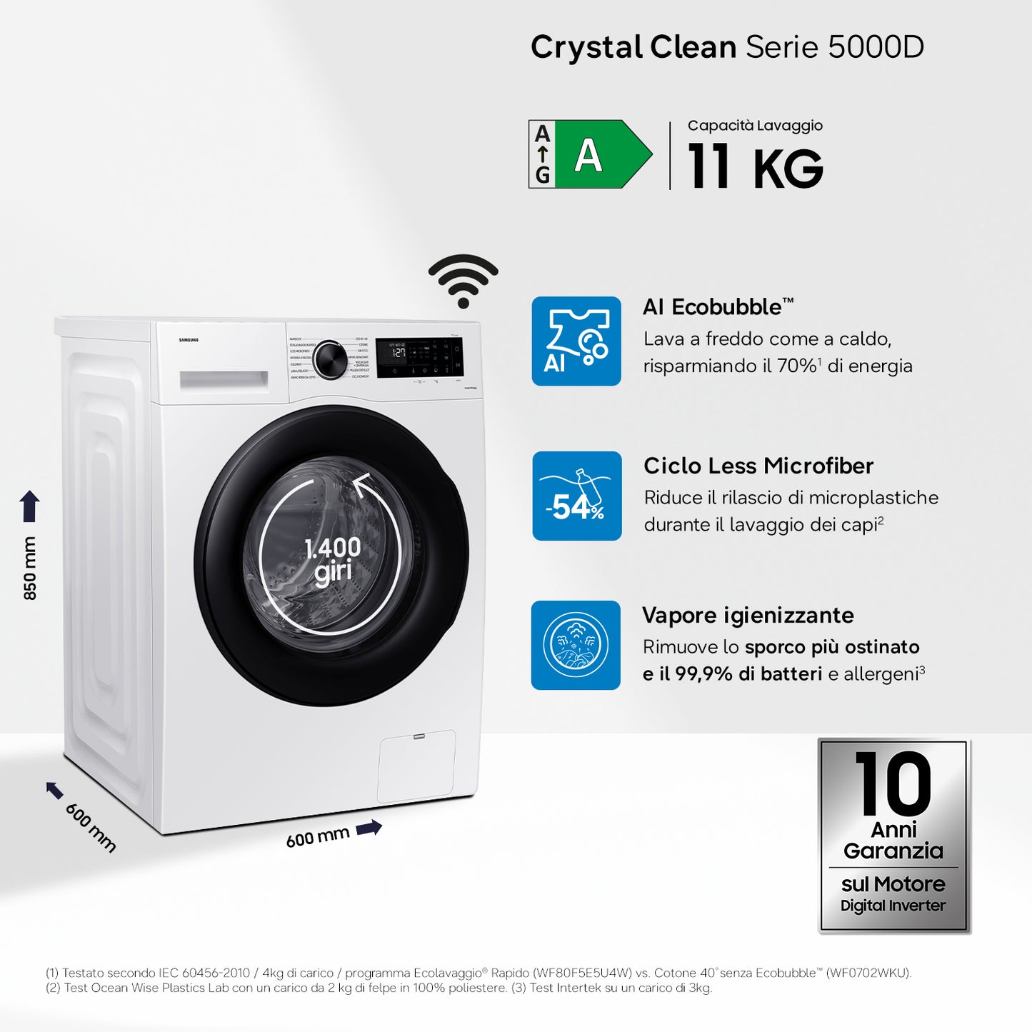 Samsung Lavatrice Crystal Clean 11 Kg WW11DG5B25AEET
